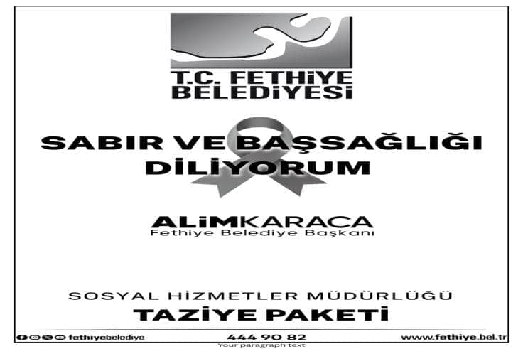 Fethiye Belediyesi, Taziye Paketleriyle Yas Sürecindeki Ailelere Destek Sunacak