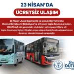 Manisa’da 23 Nisan'da Toplu Taşıma Araçları Ücretsiz Olacak